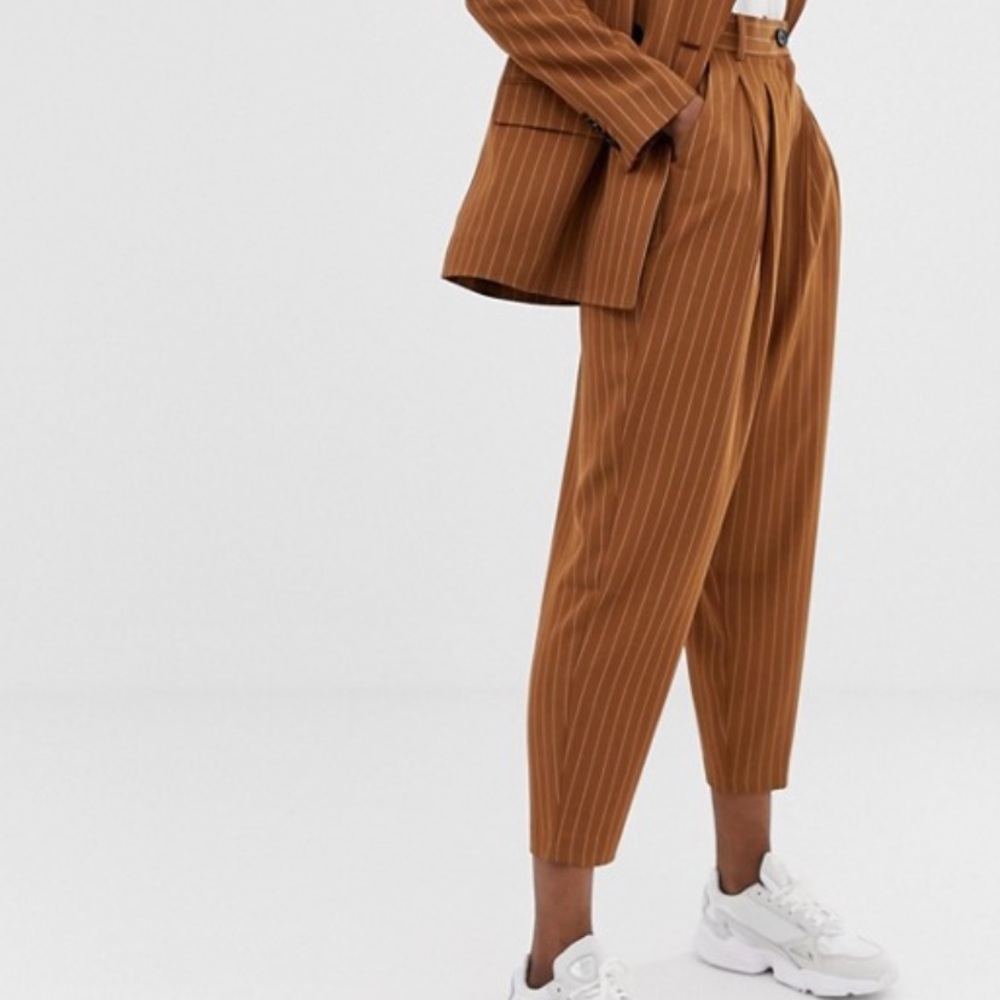 ASOS DESIGN pinstripe tapered suit pants